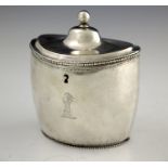 A Dutch silver tea caddy, Diemont, Amsterdam 1805
