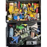 A collection of metal and plastic models and toys,