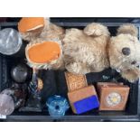 Assorted wares including a 1940s teddy bear, an Or