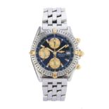 Breitling, a stainless steel and 18ct gold Chronomat chronograph bracelet watch