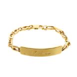 An 18ct gold curb-link identity bracelet