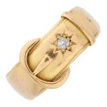 An Edwardian 18ct gold diamond buckle ring