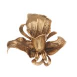 A mid 20th century 9ct gold flower brooch