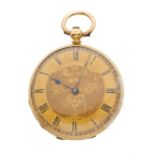 A late 19th century 10ct gold open face pocket watch