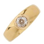 A late Victorian 18ct gold diamond single-stone band ring