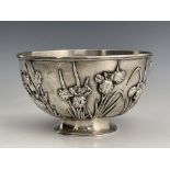 A Chinese silver bowl, circular footed forms