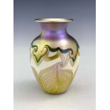Quezal, an Art Nouveau iridescent glass vase