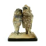 Robert Wallace Martin for Martin Brothers, a stoneware sculptural twin bird figure group