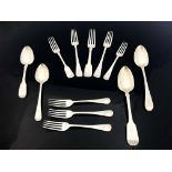 George III and later silver flatware, various makers and dates