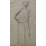Edward William Stott (British, 1859-1918), study of a young woman, full length, with stamped