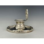 A large George V silver capstan inkwell, A J Zimmermann, Birmingham 1920