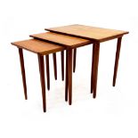 A nest of three Danish Modernist teak occasional tables