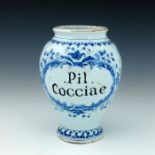 A Delft polychrome pharmacy jar, probably French