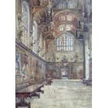 Winifred Percy Biddle (British, 19th/20th Century), a Great Hall, signed l.r., watercolour, 55 by