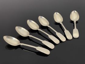 A set of six Victorian Provincial silver teaspoons, Josiah Williams and Co., Exeter 1858