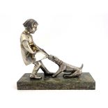 Paul Marec, an Art Deco silvered and gilt bronze figure