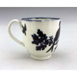 A Worcester blue and white printed coffee cup