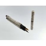 James W Queen and Co., Philadelphia, a silver Number 4 fountain pen