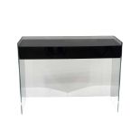 Patrick Norguet for Glas Italia, model FLO05, a glass side table/desk with black twin frieze