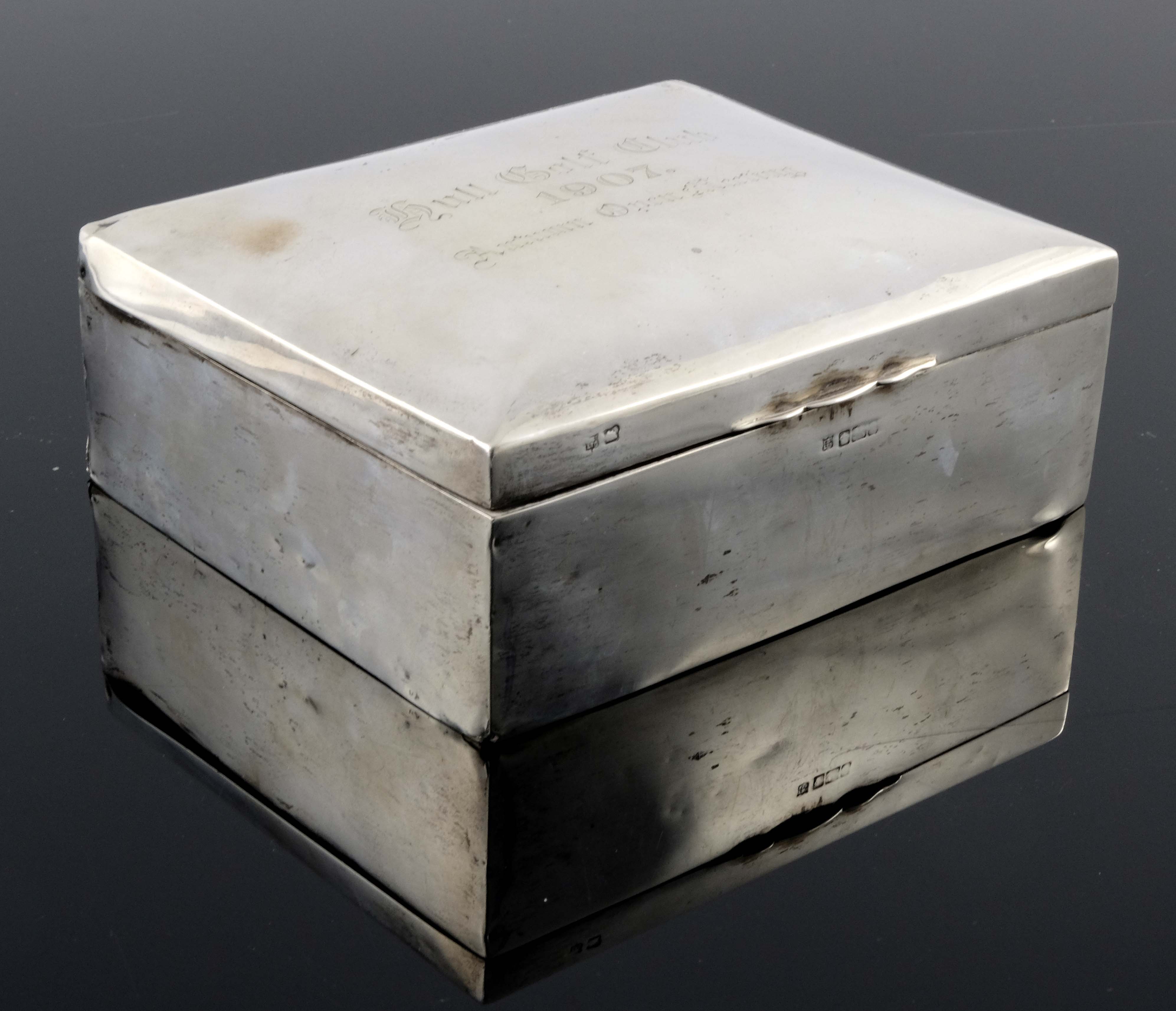 A large Edwardian silver cigar casket, Thomas Bradbury and Sons, Sheffield 1906