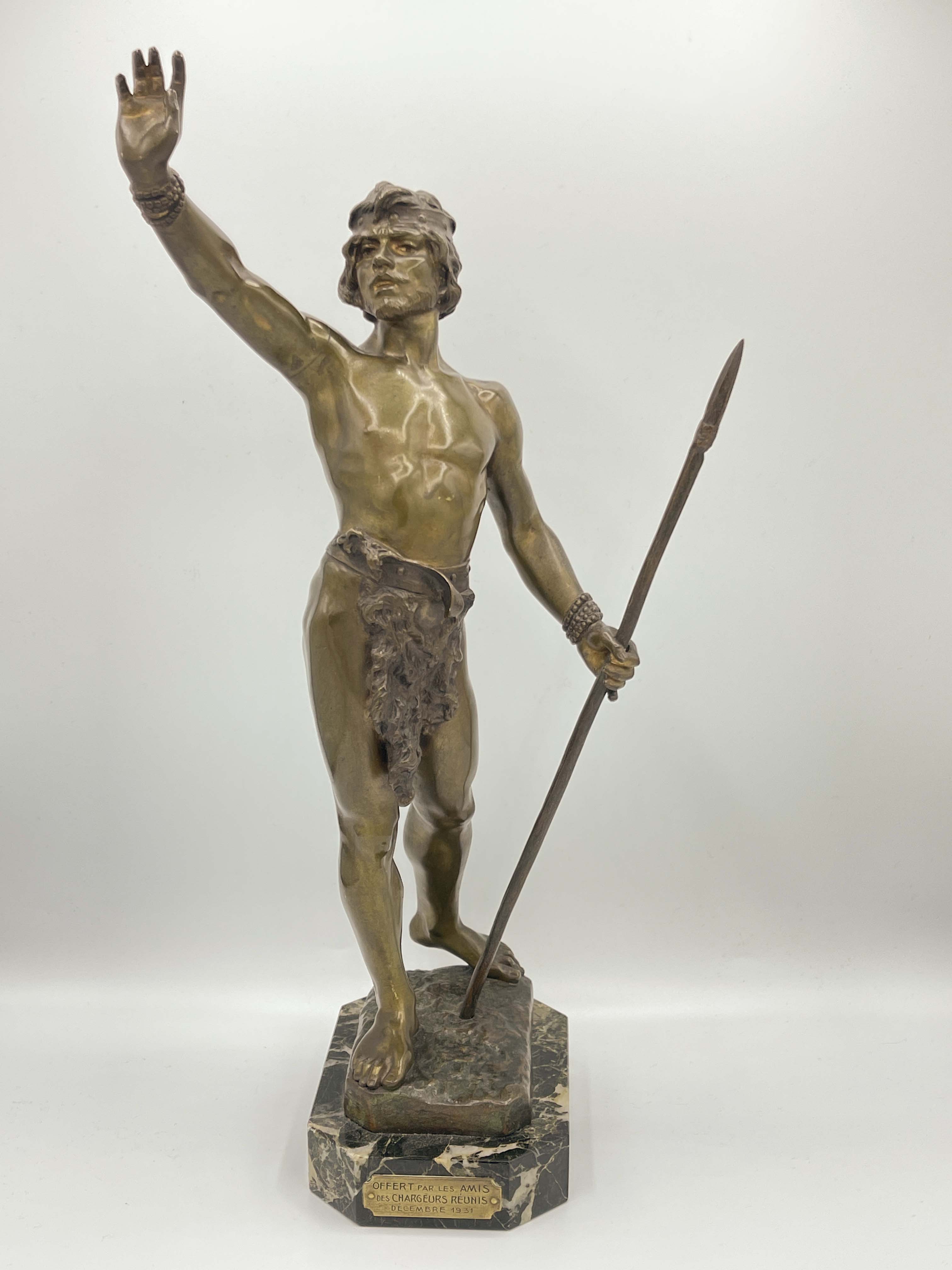 Louis Domenech, Messager de Paix, a bronze figure - Image 5 of 6