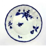 A Worcester dry blue saucer