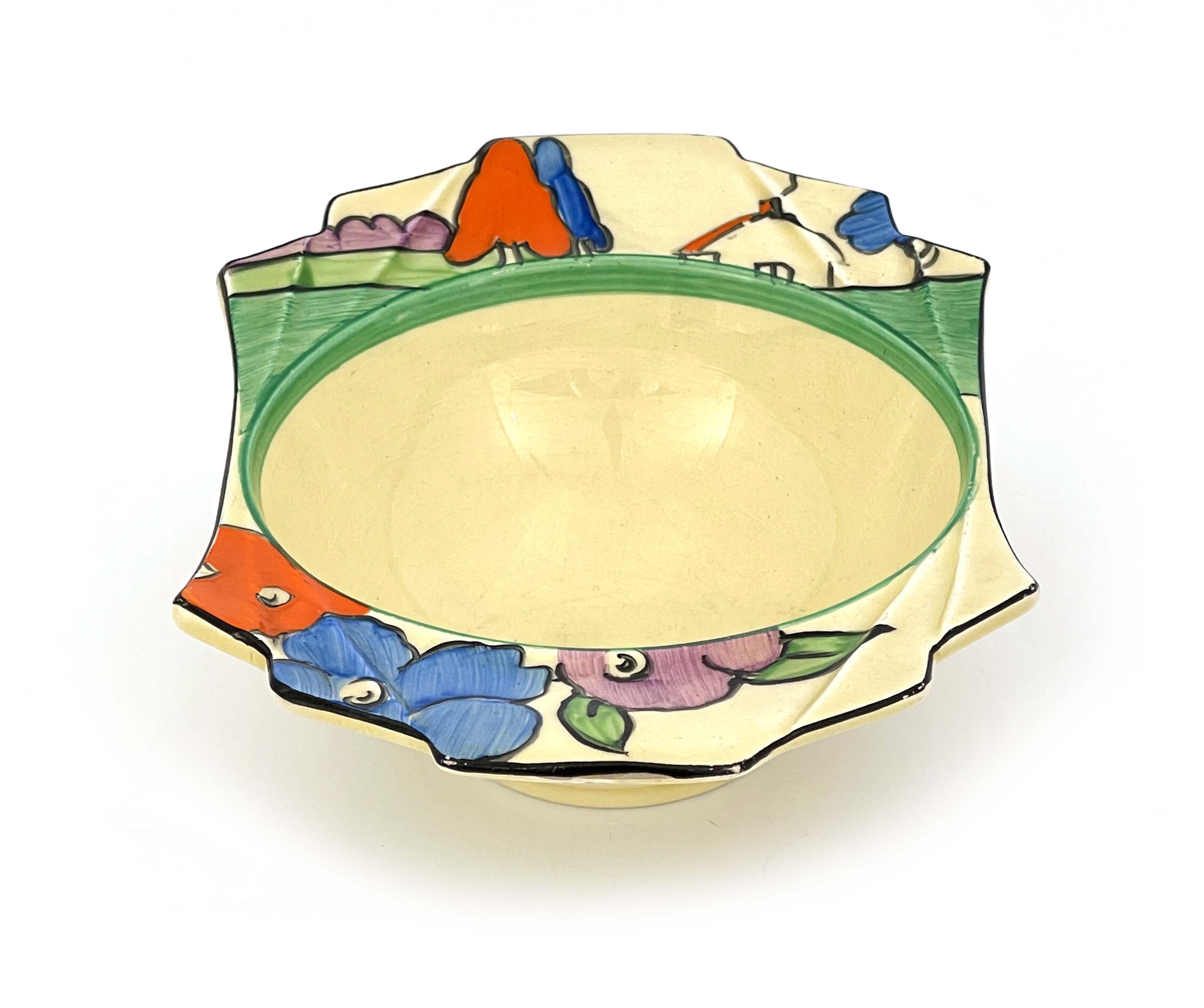 Clarice Cliff for Newport Pottery, a Poplar twin handled bowl