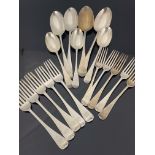 A part canteen of Victorian silver flatware, George Adams, London 1872