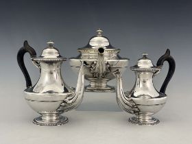 Service de la Maison de l'Empereur, a Napoleon III silver plated three piece tea and coffee service