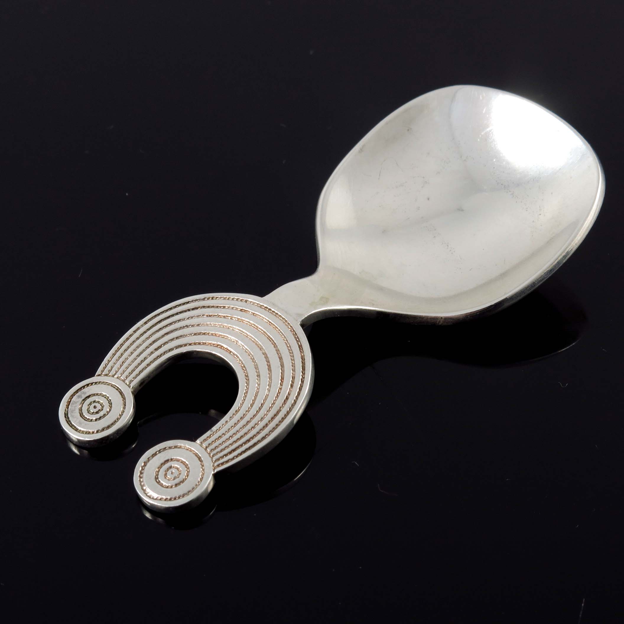 An Irish Modernist silver caddy spoon