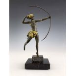 An Art Deco bronze figure of Diana