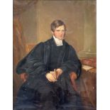 James Leakey (British, 1775-1865), portrait of a young cleric, three quarter length seated in an