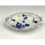 A Worcester dry blue relief moulded dish