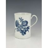 A Worcester blue and white tankard