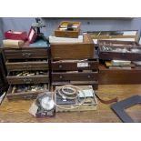 A large collection of assorted scientific instruments and accessories, to include microscopes and