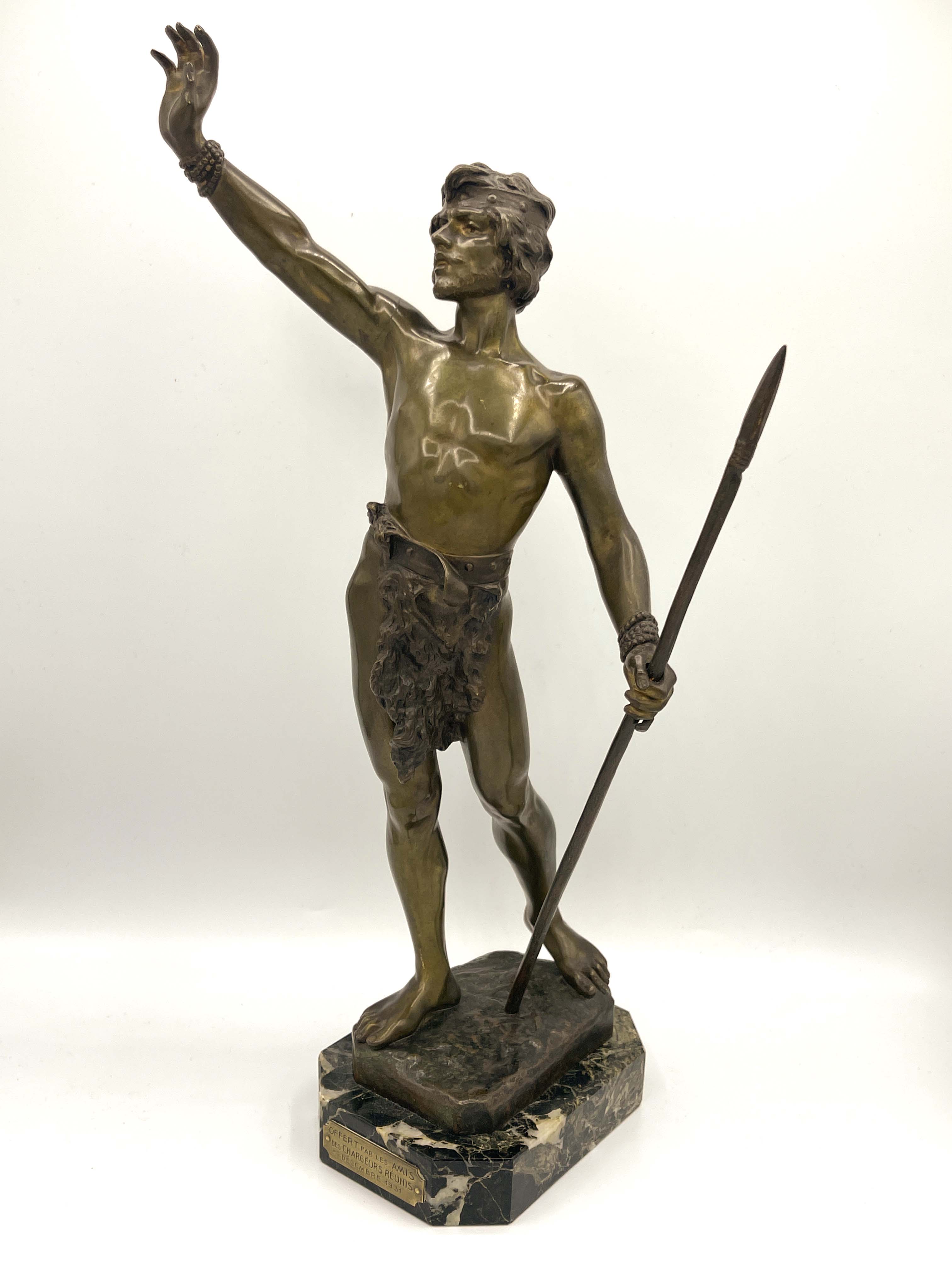 Louis Domenech, Messager de Paix, a bronze figure - Image 6 of 6