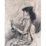 Waltler, after Jules Bastien-LePage (French, 1848-1884), portrait of Sarah Bernhardt, with signature