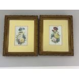 William Rayworth, Crown Derby, a pair of floral painted still life plaques