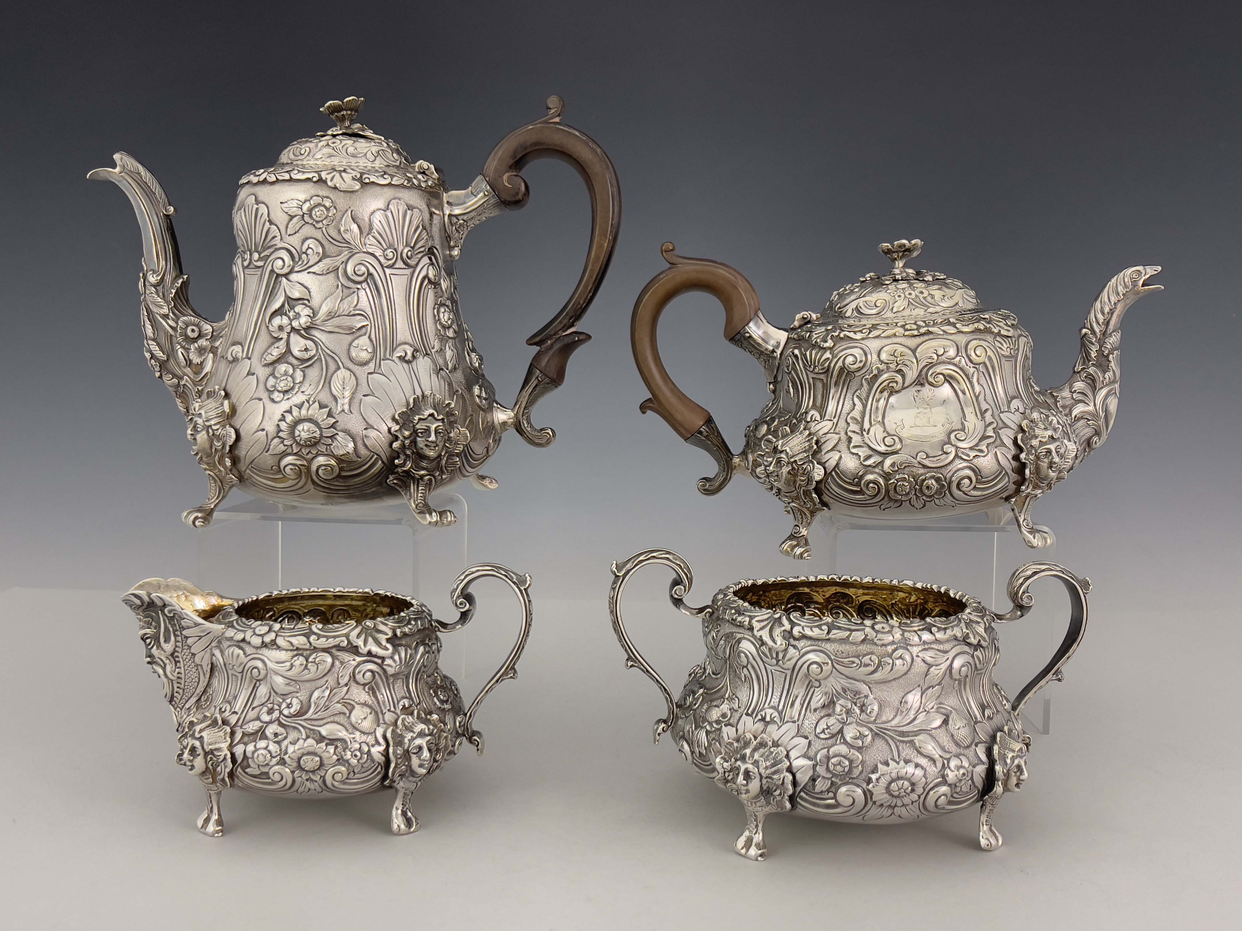 A George IV silver four piece tea and coffee set, J Whitehouse, London 1825 - Image 3 of 4