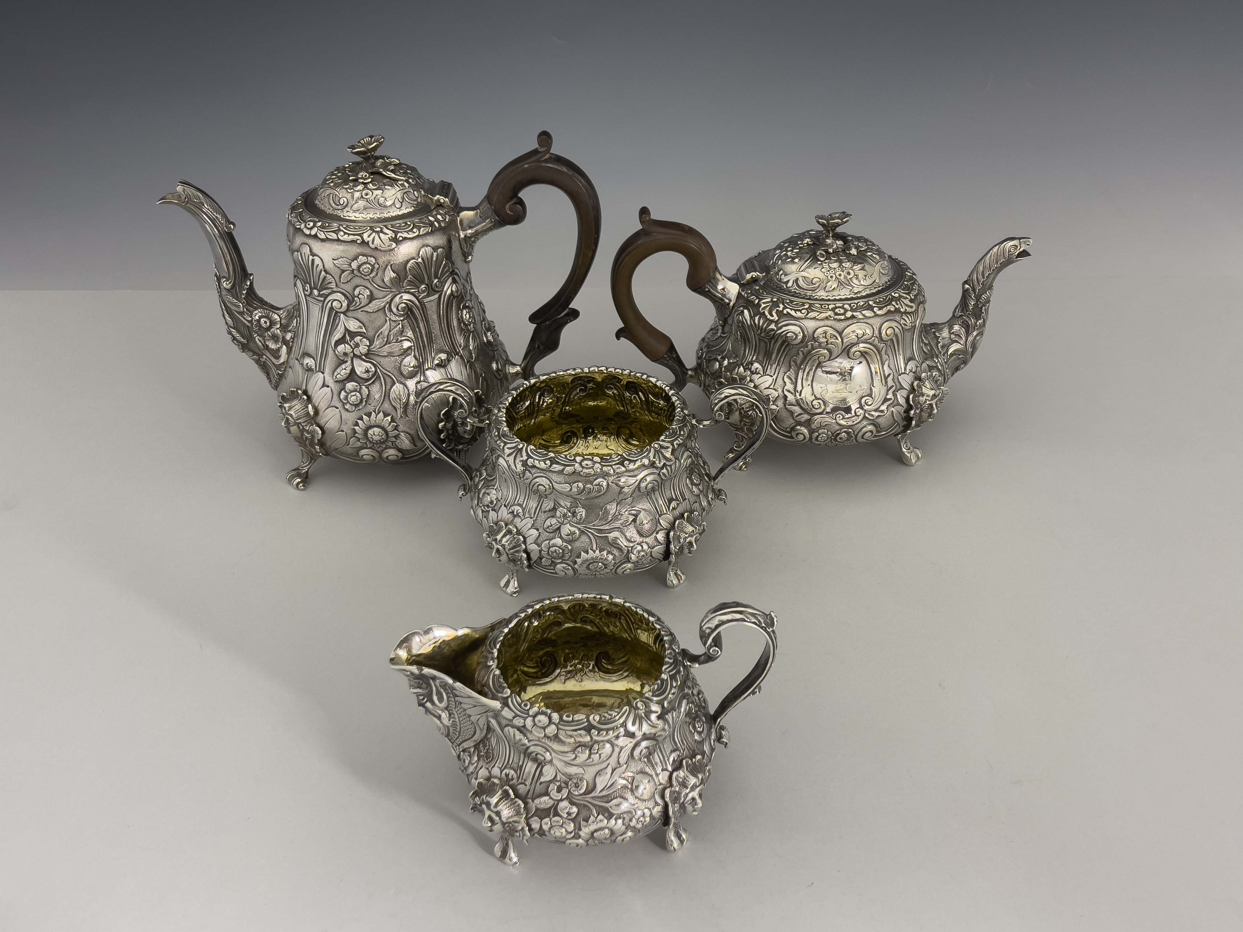 A George IV silver four piece tea and coffee set, J Whitehouse, London 1825 - Image 2 of 4