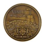 A commemorative bronze medal for the 600th anniversary of the founding of the Lithuanian capital