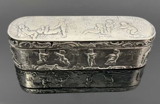A Dutch silver snuff box, rounded oblong form