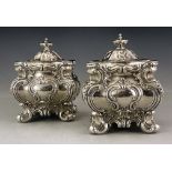 A pair of Victorian silver tea caddies