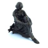 James Pradier (French, 1790-1852), Saffo assisa, signed and with Susse foundry stamp, bronze, 23