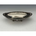 An Edwardian silver dish, Thomas Latham and Ernest Morton, Chester 1903, oval form with gadrooned