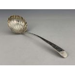 A George III Irish silver soup ladle, Michael Keating, Dublin 1772