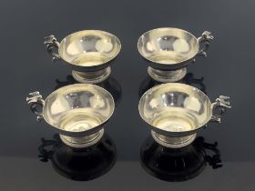A set of four Ottoman silver tea glass holders, Turkey circa 1880