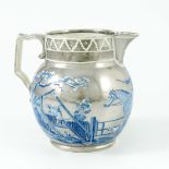 A silver lustre pearl ware pottery jug