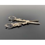 A pair of cast white metal grape scissors, probably Dutch, circa 1890