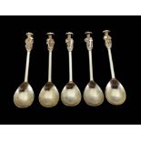 A set of five George V silver Apostle teaspoons, Thomas Bradbury and Sons, Sheffield 1917